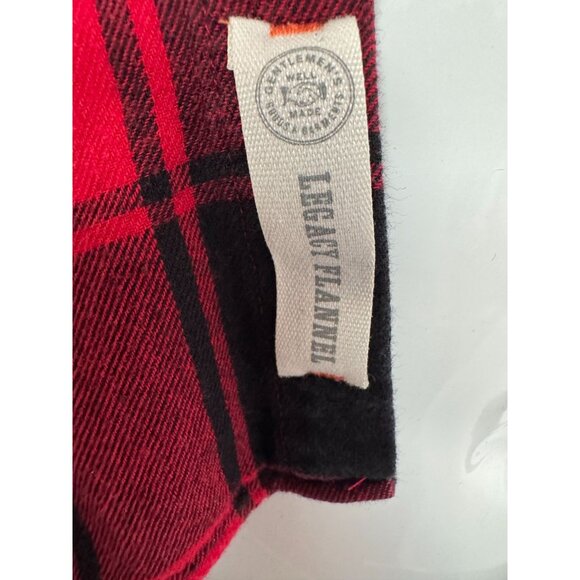 Mens Red & Black Plaid Button-Up Shirt By St. Johns Bay M - Picture 5 of 16